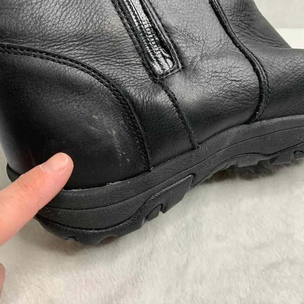 KEEN Silverton Womens 9.5 Black Waterproof Leather Upper Zip Up Boots Winter